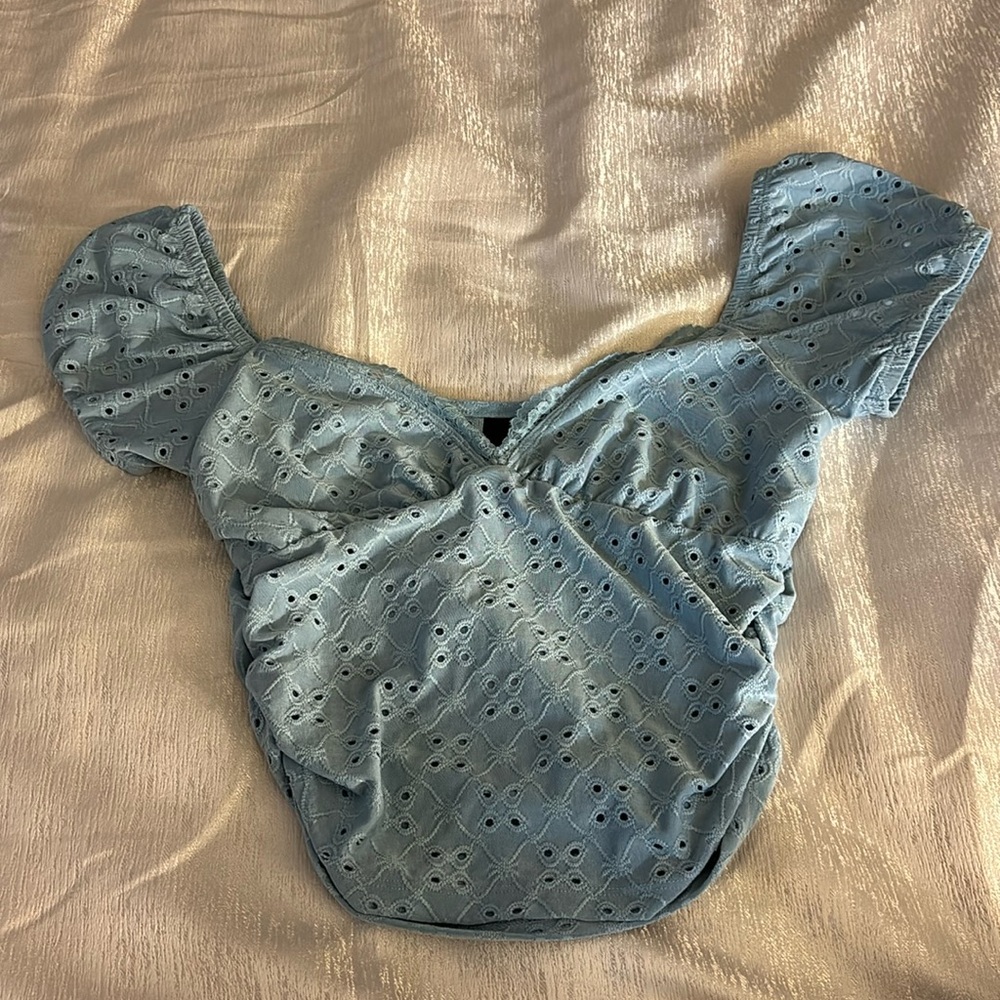 Light blue crop top